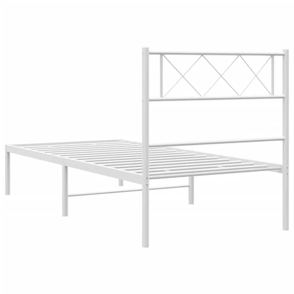 Lova Metalinis lovos rėmas su galvūgaliu, baltos spalvos, 107x203cm