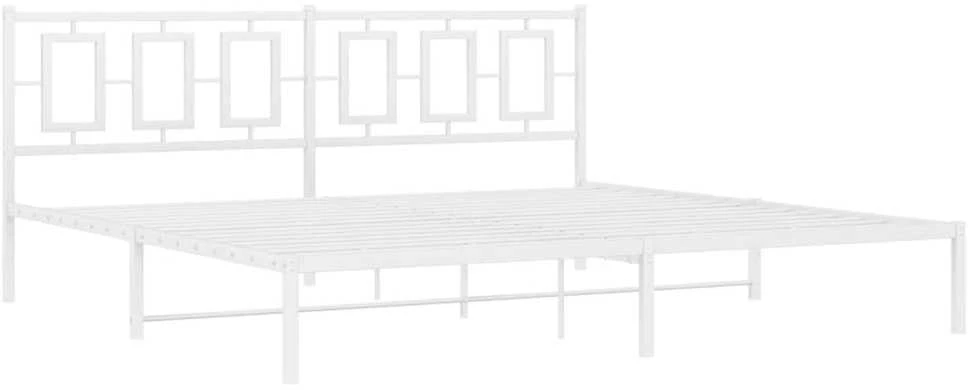 Lova Metalinis lovos rėmas su galvūgaliu, baltos spalvos, 193x203cm
