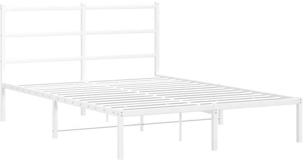 Lova Metalinis lovos rėmas su galvūgaliu, baltos spalvos, 135x190cm