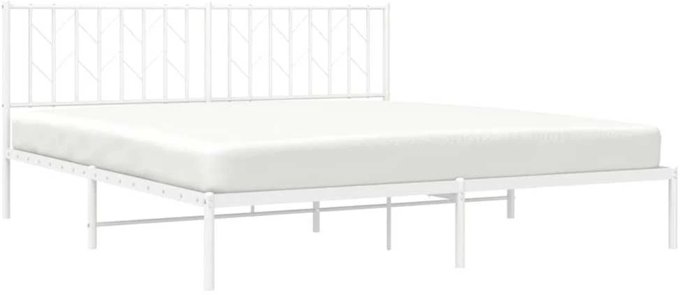 Lova Metalinis lovos rėmas su galvūgaliu, baltos spalvos, 183x213cm