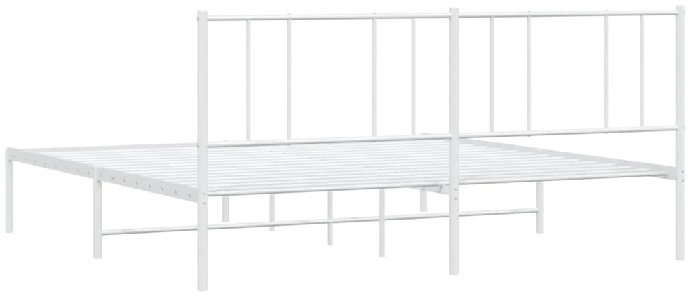Lova Metalinis lovos rėmas su galvūgaliu, baltos spalvos, 183x213cm