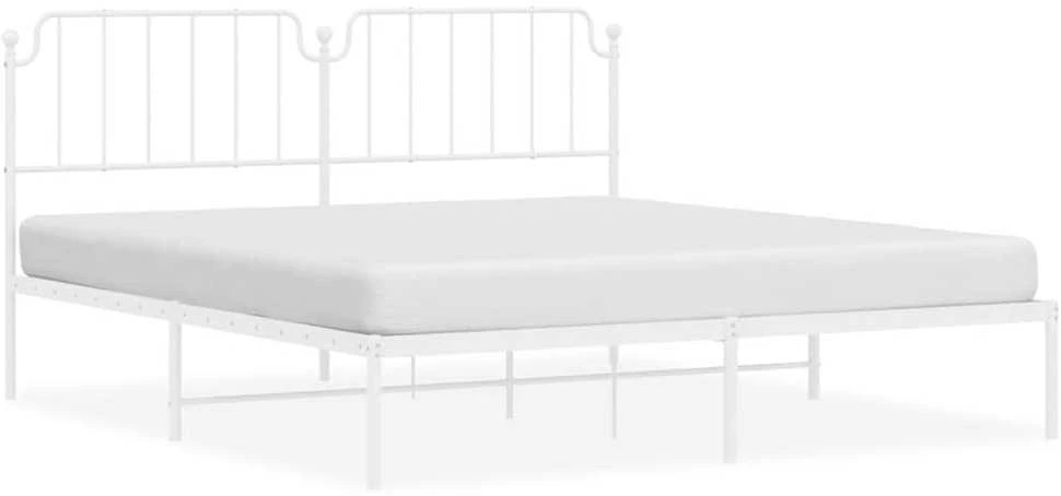 Lova Metalinis lovos rėmas su galvūgaliu, baltos spalvos, 183x213cm