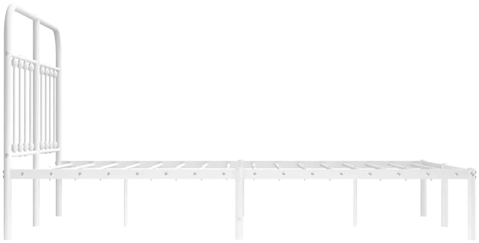 Lova Metalinis lovos rėmas su galvūgaliu, baltos spalvos, 135x190cm