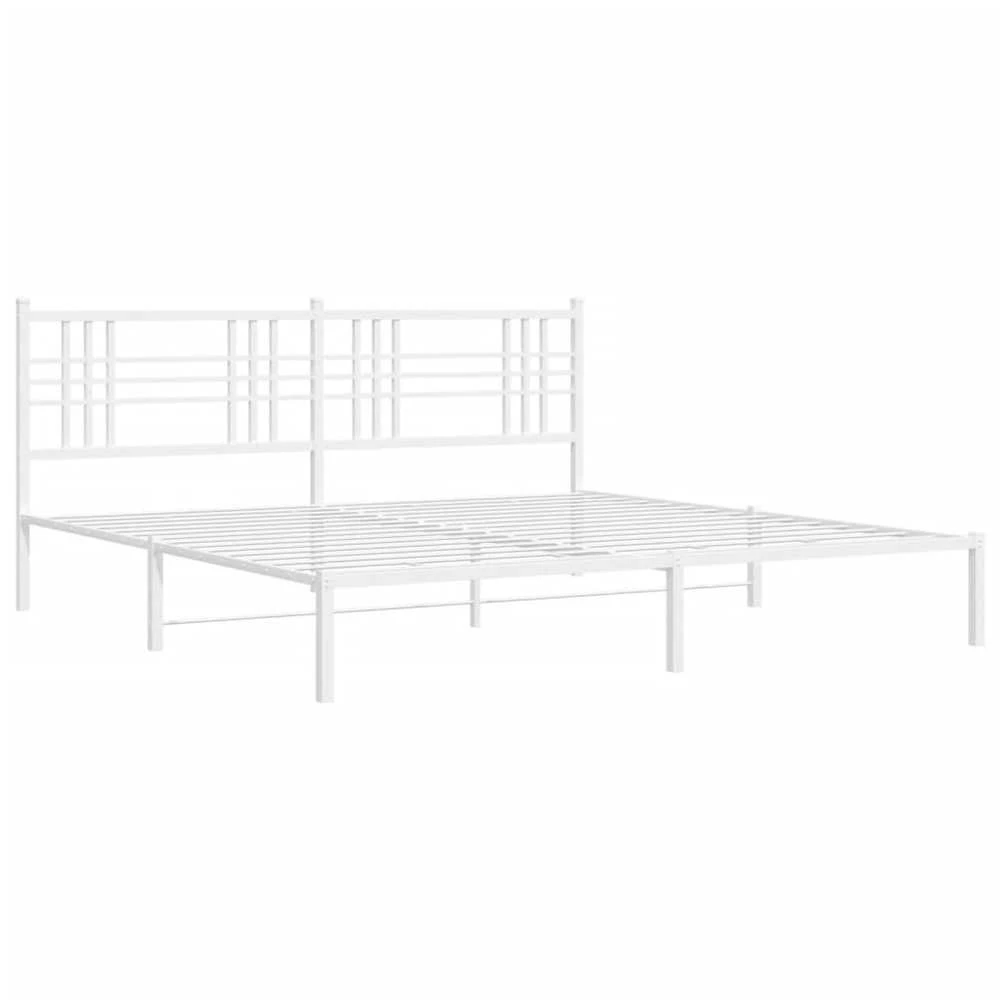 Lova Metalinis lovos rėmas su galvūgaliu, baltos spalvos, 183x213cm