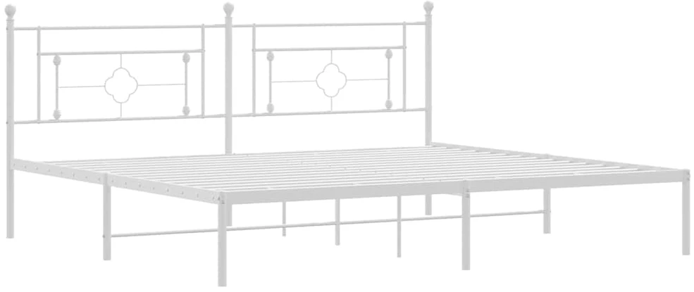 Lova Metalinis lovos rėmas su galvūgaliu, baltos spalvos, 193x203cm