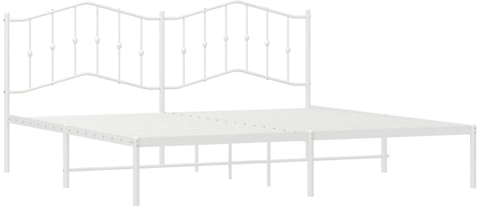 Lova Metalinis lovos rėmas su galvūgaliu, baltos spalvos, 193x203cm