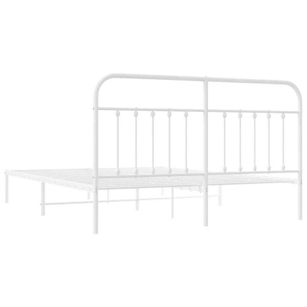 Lova Metalinis lovos rėmas su galvūgaliu, baltos spalvos, 183x213cm