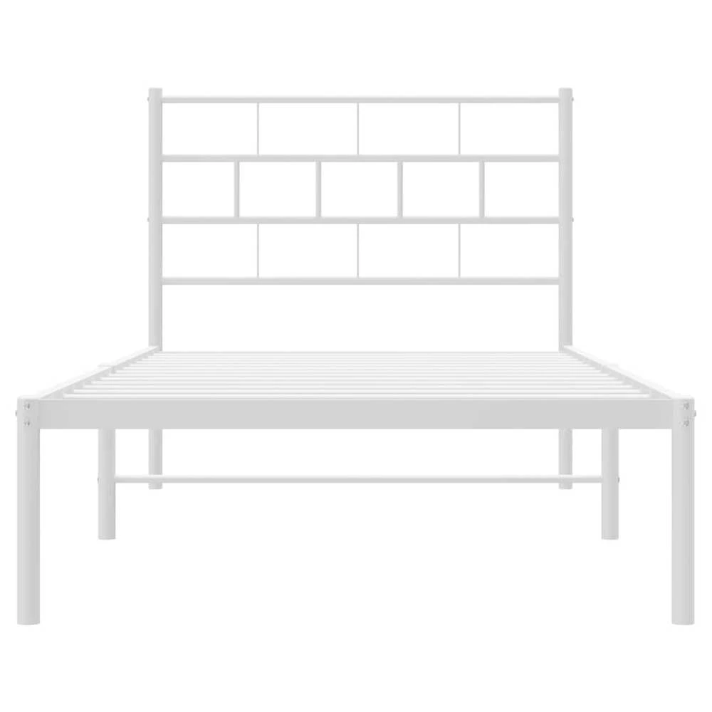 Lova Metalinis lovos rėmas su galvūgaliu, baltos spalvos, 107x203cm
