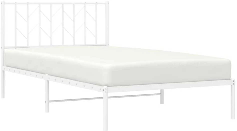 Lova Metalinis lovos rėmas su galvūgaliu, baltos spalvos, 107x203cm
