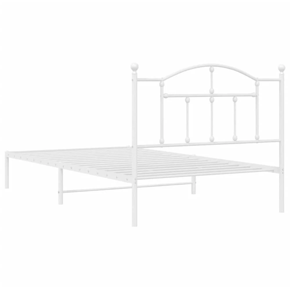 Lova Metalinis lovos rėmas su galvūgaliu, baltos spalvos, 107x203cm