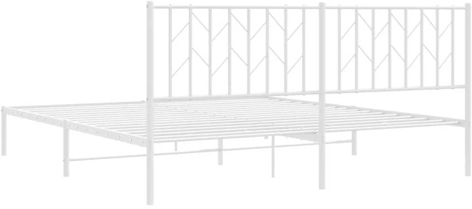 Lova Metalinis lovos rėmas su galvūgaliu, baltos spalvos, 183x213cm