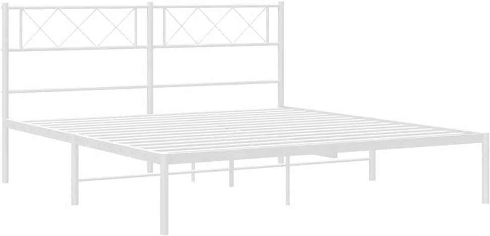Lova Metalinis lovos rėmas su galvūgaliu, baltos spalvos, 135x190cm