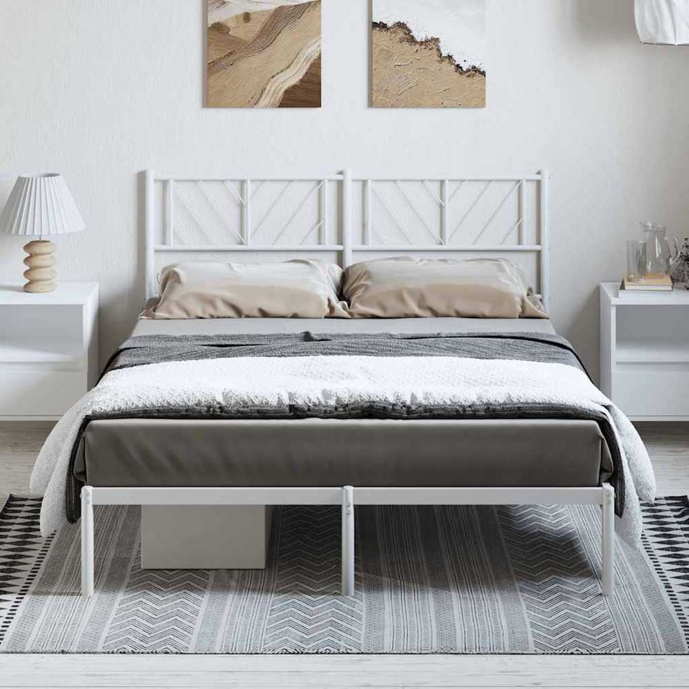 Lova Metalinis lovos rėmas su galvūgaliu, baltos spalvos, 135x190cm