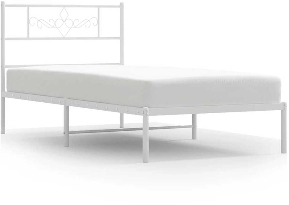 Metalinis lovos rėmas su galvūgaliu, baltos spalvos, 100x200cm