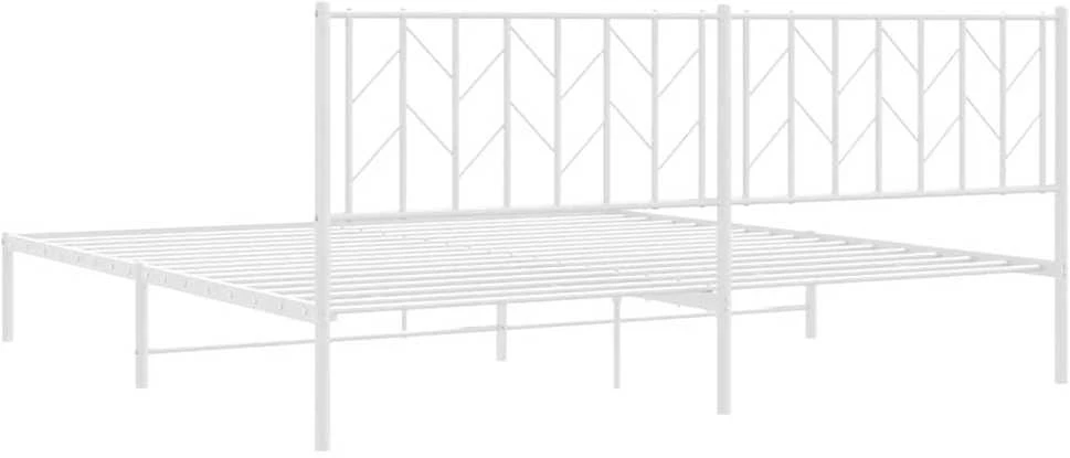 Lova Metalinis lovos rėmas su galvūgaliu, baltos spalvos, 193x203cm