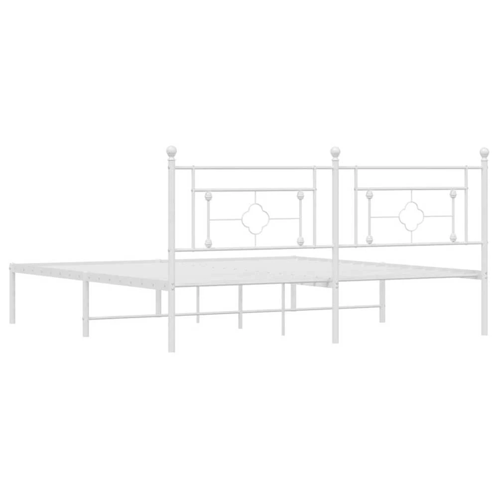Lova Metalinis lovos rėmas su galvūgaliu, baltos spalvos, 183x213cm