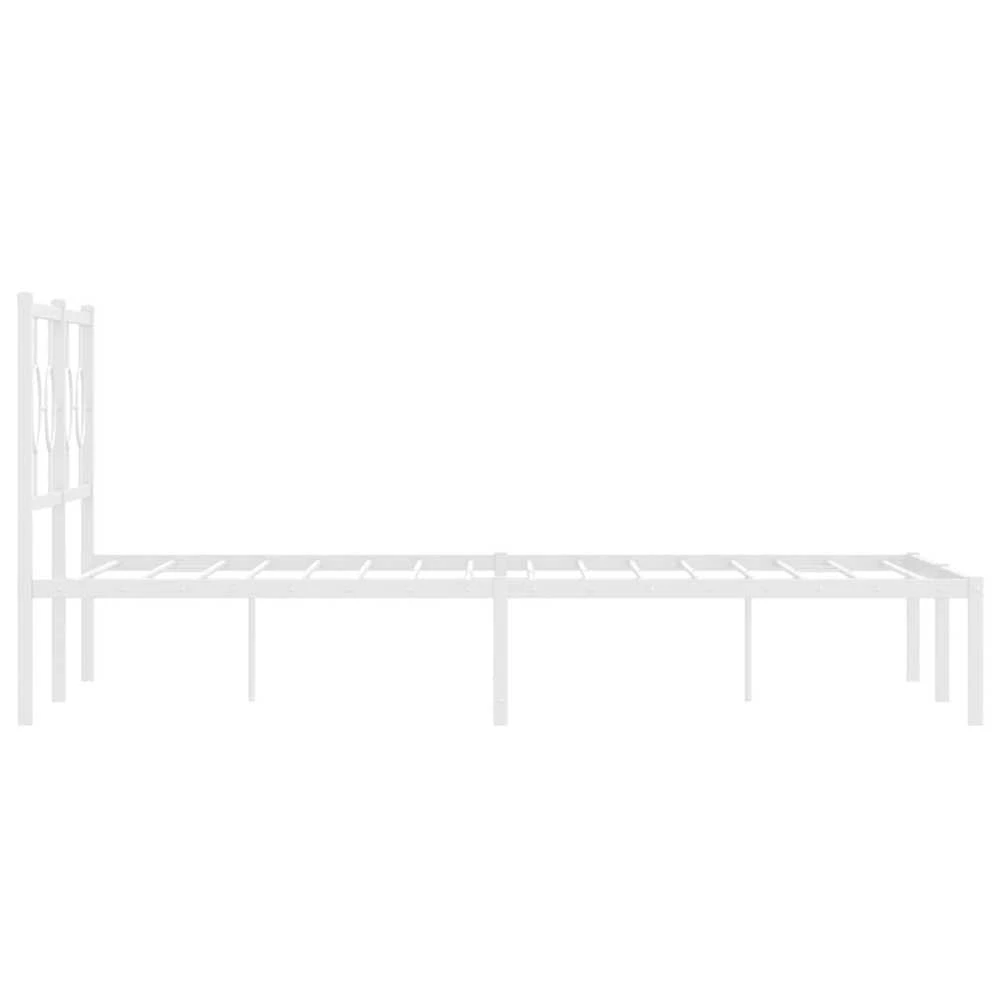 Lova Metalinis lovos rėmas su galvūgaliu, baltos spalvos, 135x190cm