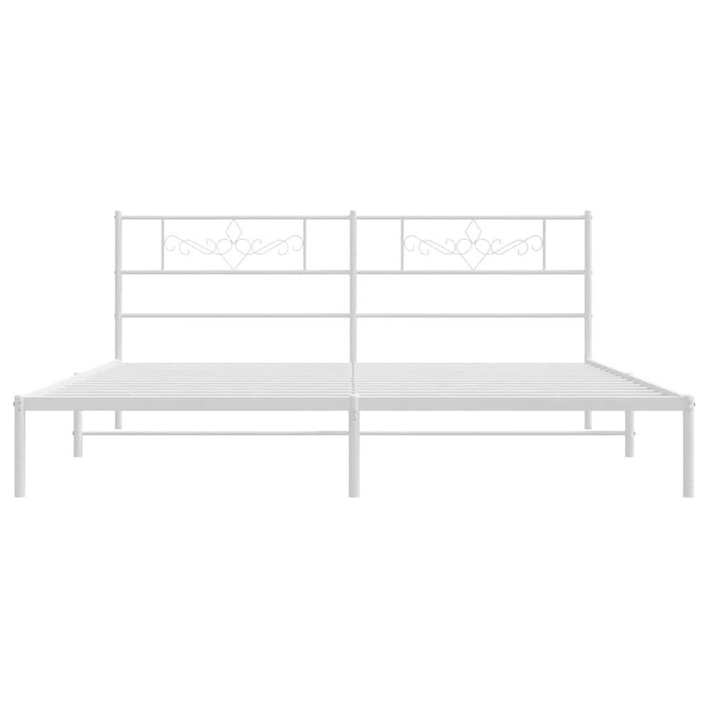 Lova Metalinis lovos rėmas su galvūgaliu, baltos spalvos, 183x213cm