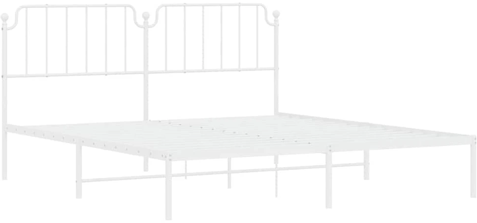 Lova Metalinis lovos rėmas su galvūgaliu, baltos spalvos, 183x213cm