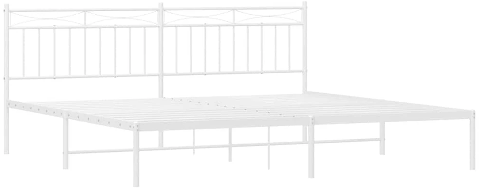 Lova Metalinis lovos rėmas su galvūgaliu, baltos spalvos, 193x203cm