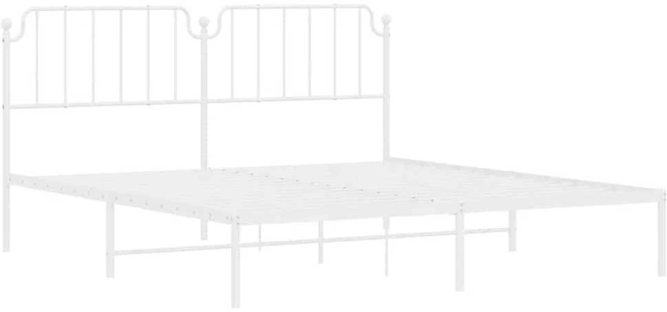 Lova Metalinis lovos rėmas su galvūgaliu, baltos spalvos, 183x213cm