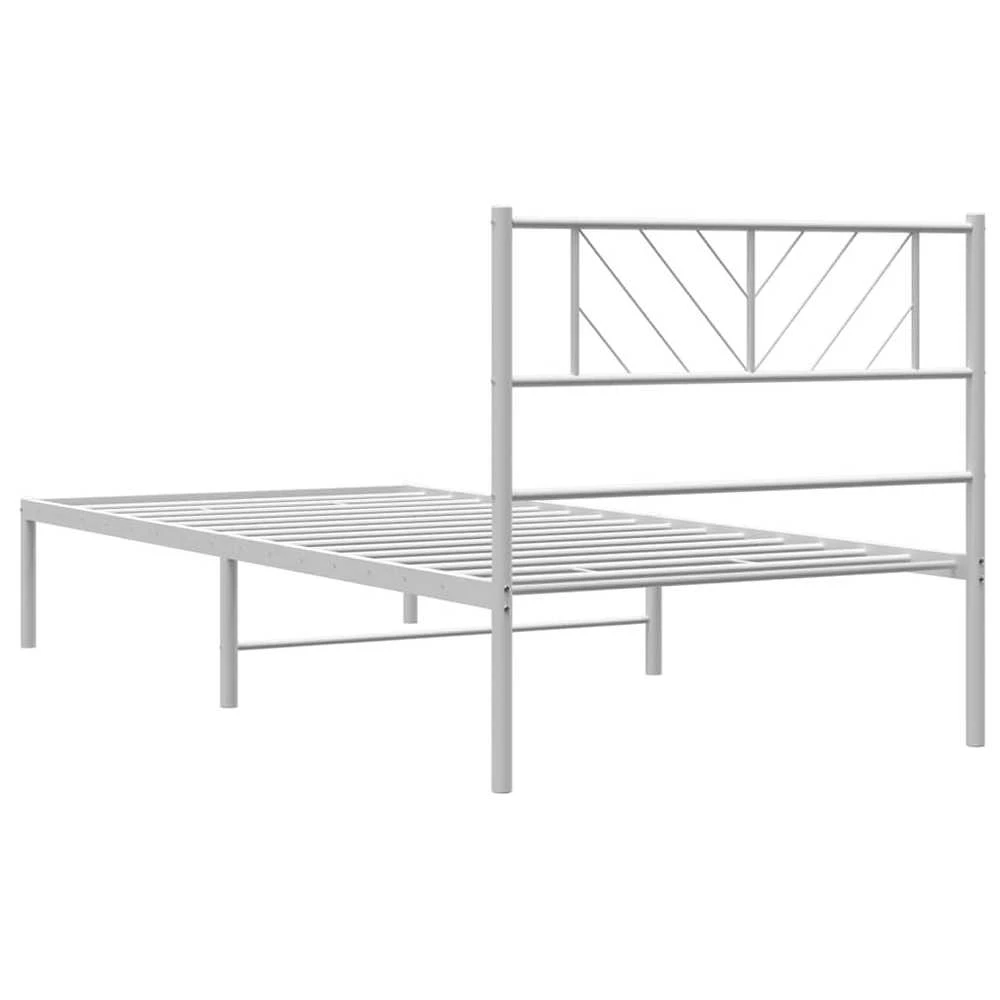 Lova Metalinis lovos rėmas su galvūgaliu, baltos spalvos, 100x190cm