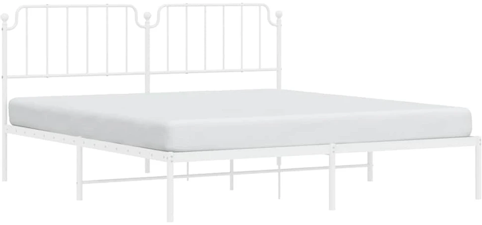 Lova Metalinis lovos rėmas su galvūgaliu, baltos spalvos, 183x213cm