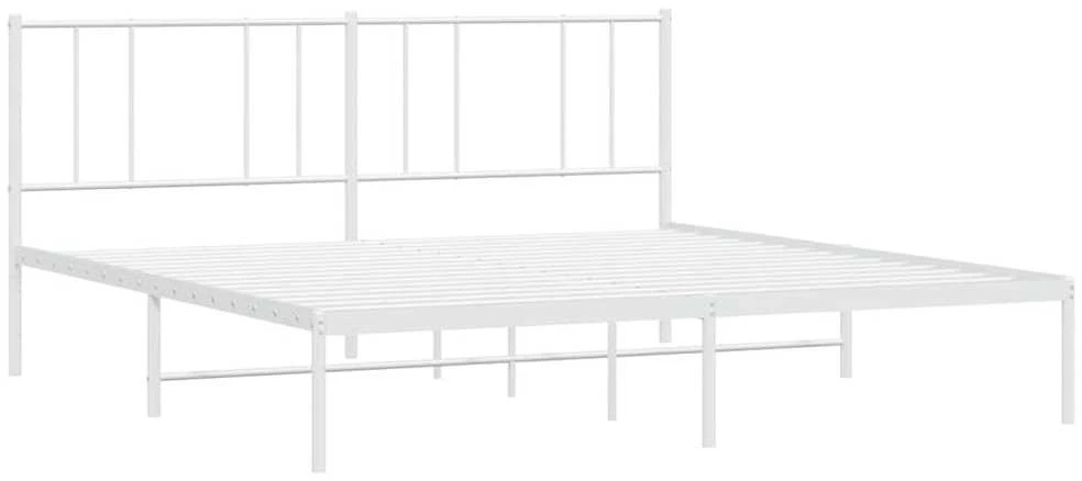Lova Metalinis lovos rėmas su galvūgaliu, baltos spalvos, 193x203cm