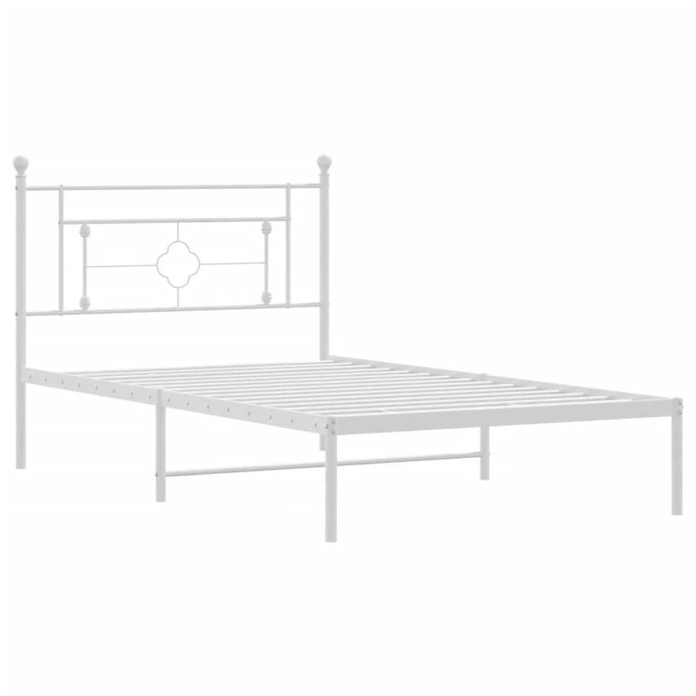 Lova Metalinis lovos rėmas su galvūgaliu, baltos spalvos, 107x203cm