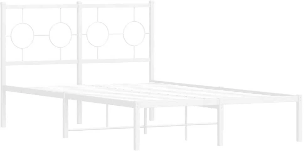 Metalinis lovos rėmas su galvūgaliu, baltos spalvos, 120x200cm