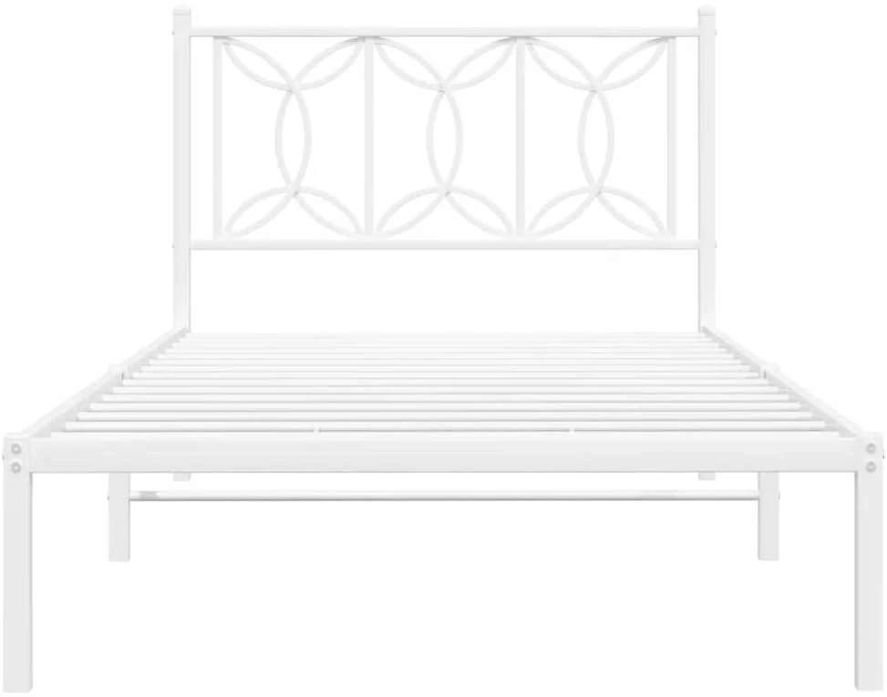 Lova Metalinis lovos rėmas su galvūgaliu, baltos spalvos, 107x203cm