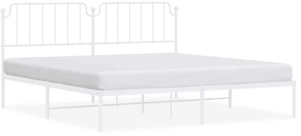 Lova Metalinis lovos rėmas su galvūgaliu, baltos spalvos, 193x203cm