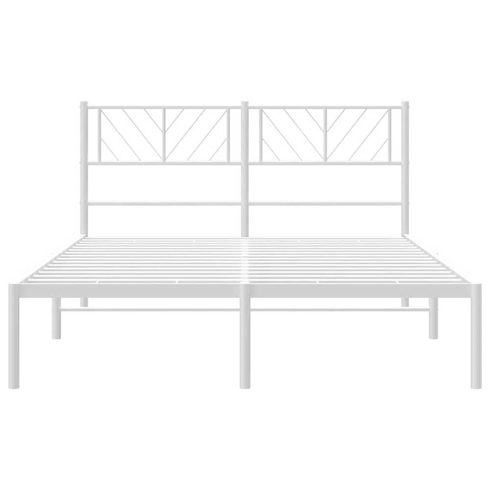 Lova Metalinis lovos rėmas su galvūgaliu, baltos spalvos, 135x190cm