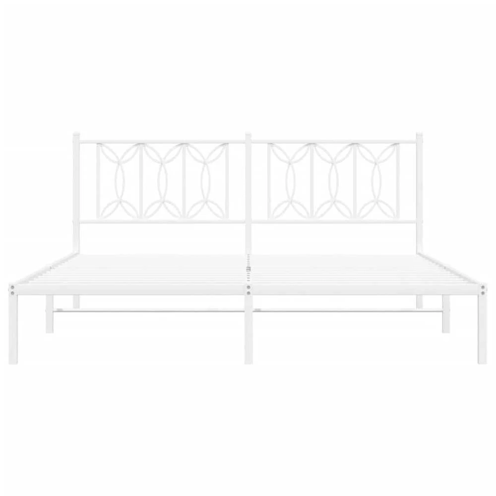 Lova Metalinis lovos rėmas su galvūgaliu, baltos spalvos, 183x213cm
