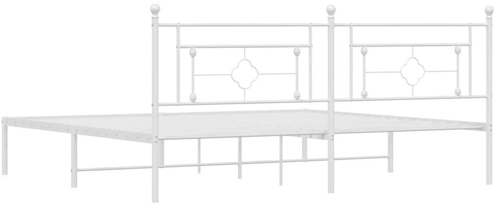 Lova Metalinis lovos rėmas su galvūgaliu, baltos spalvos, 193x203cm