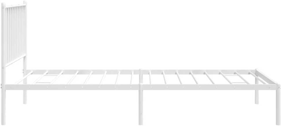 Metalinis lovos rėmas su galvūgaliu, baltos spalvos, 90x200cm