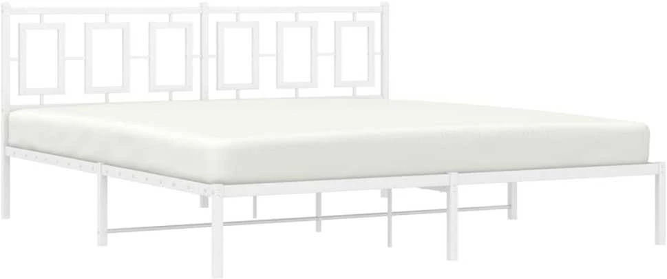 Lova Metalinis lovos rėmas su galvūgaliu, baltos spalvos, 183x213cm