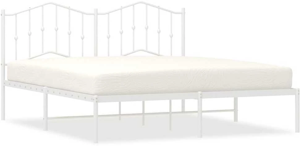 Lova Metalinis lovos rėmas su galvūgaliu, baltos spalvos, 183x213cm