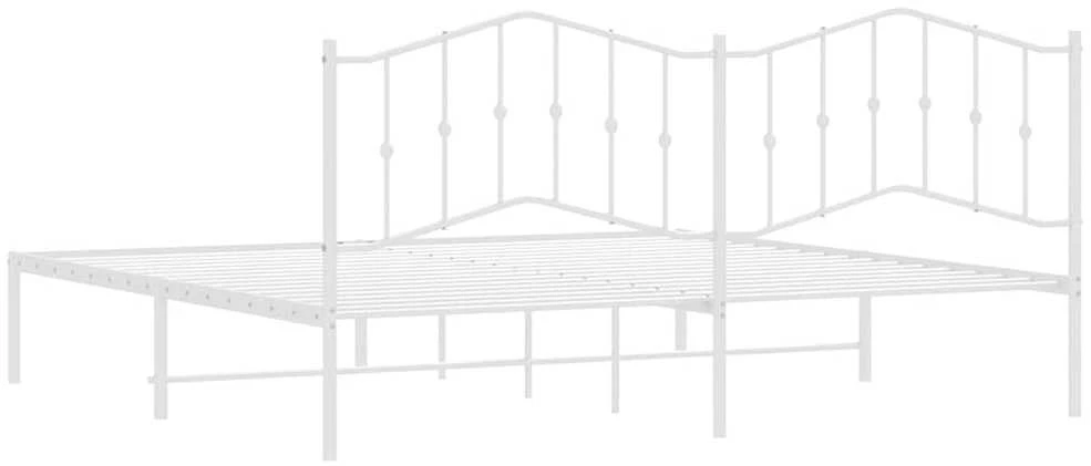 Lova Metalinis lovos rėmas su galvūgaliu, baltos spalvos, 193x203cm