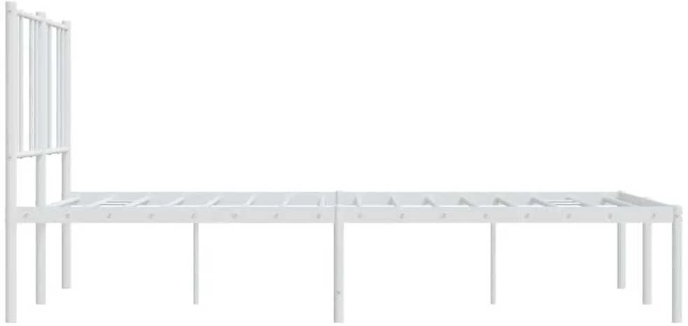 Lova Metalinis lovos rėmas su galvūgaliu, baltos spalvos, 135x190cm