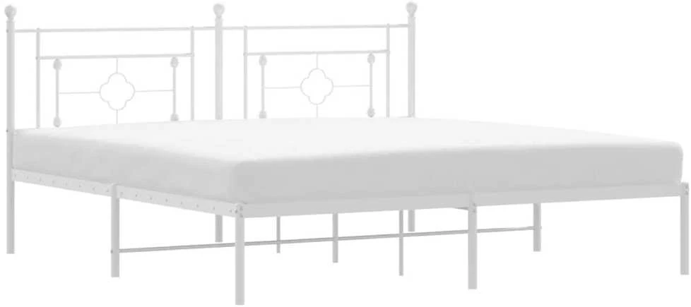 Lova Metalinis lovos rėmas su galvūgaliu, baltos spalvos, 183x213cm
