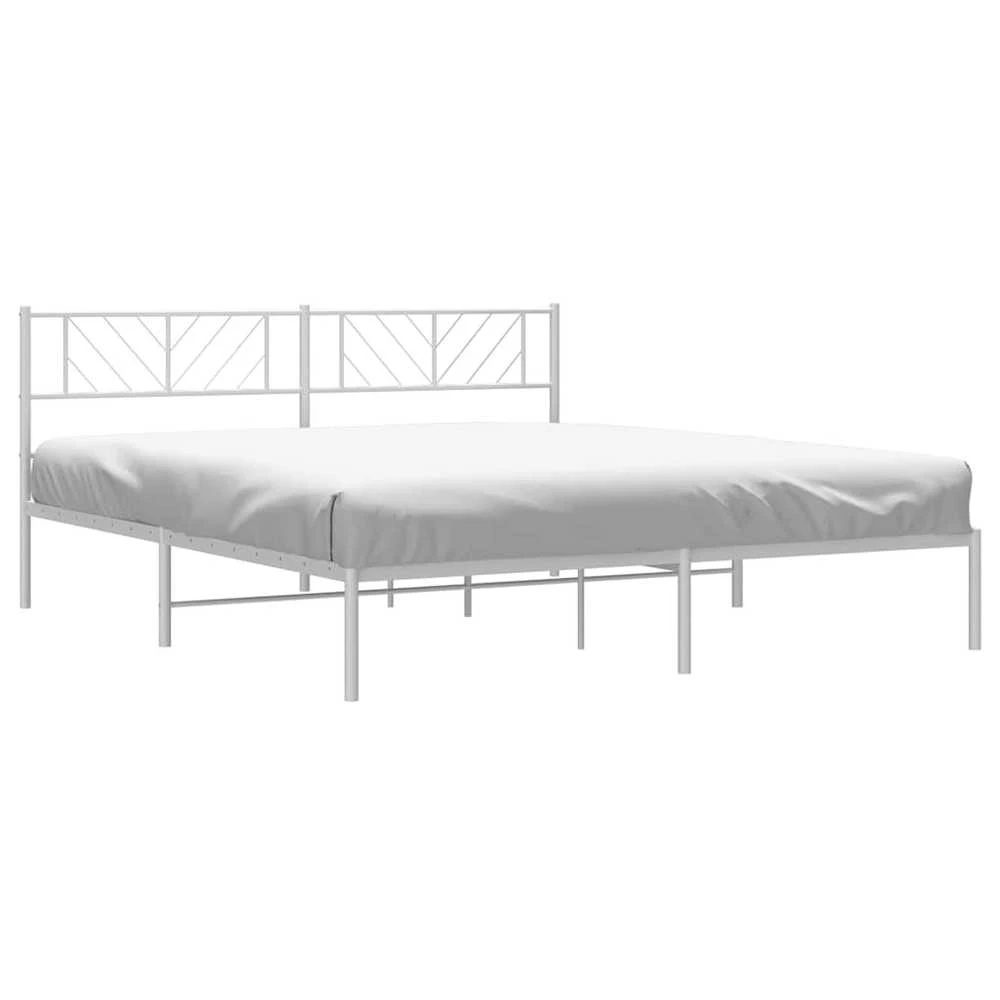 Lova Metalinis lovos rėmas su galvūgaliu, baltos spalvos, 183x213cm