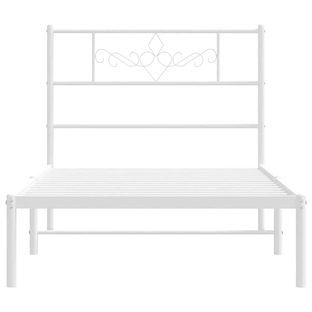 Lova Metalinis lovos rėmas su galvūgaliu, baltos spalvos, 107x203cm