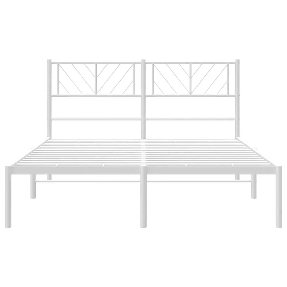 Lova Metalinis lovos rėmas su galvūgaliu, baltos spalvos, 135x190cm