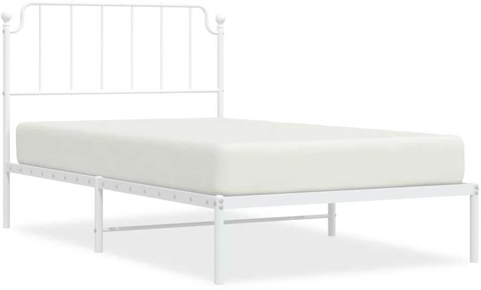 Lova Metalinis lovos rėmas su galvūgaliu, baltos spalvos, 107x203cm