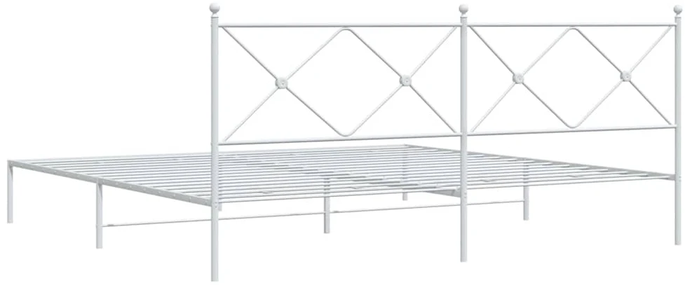 Lova Metalinis lovos rėmas su galvūgaliu, baltos spalvos, 193x203cm