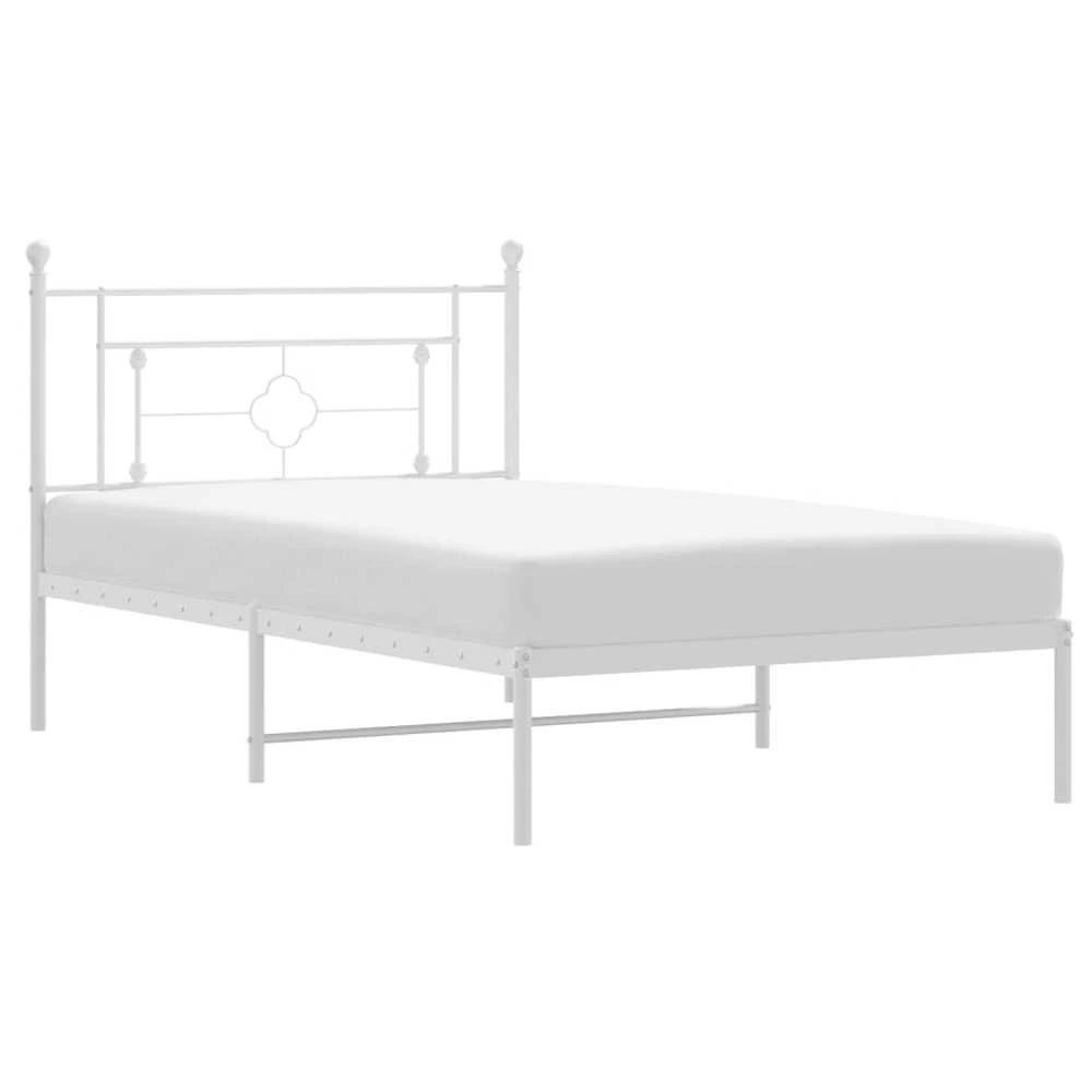 Lova Metalinis lovos rėmas su galvūgaliu, baltos spalvos, 107x203cm