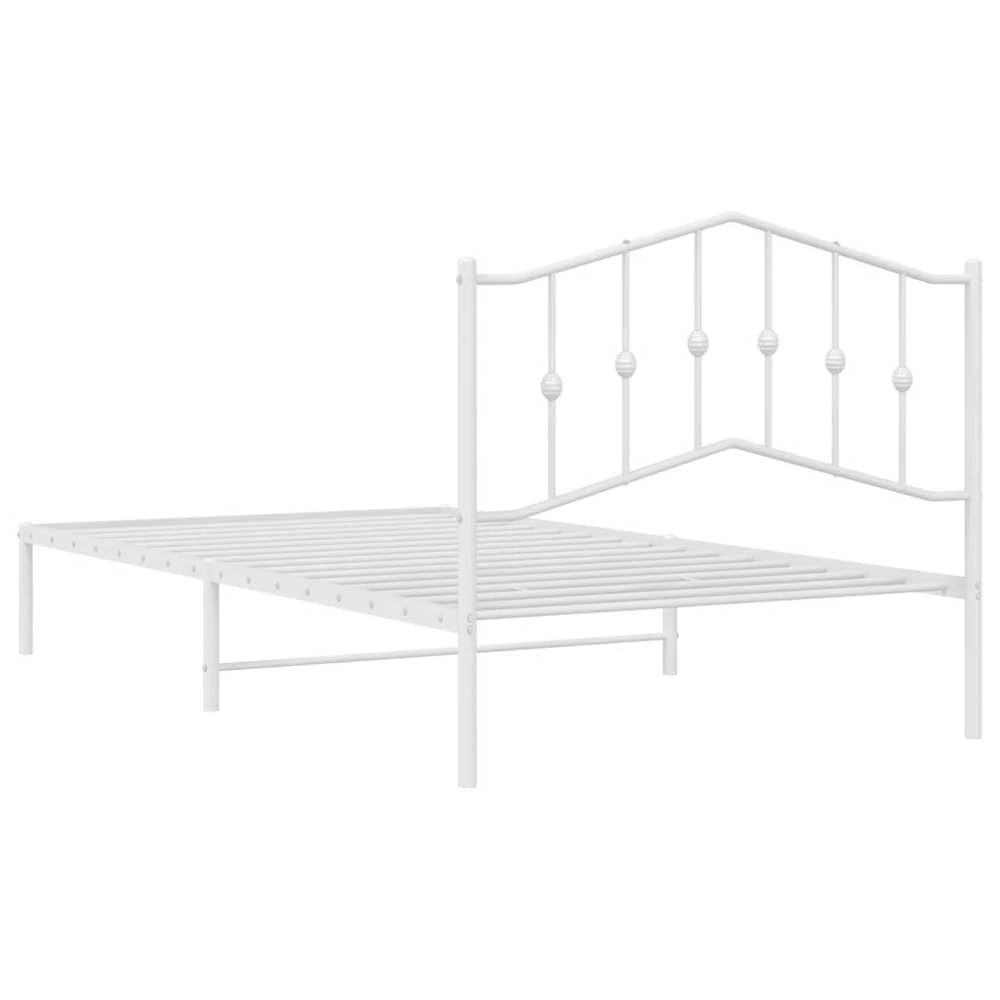Lova Metalinis lovos rėmas su galvūgaliu, baltos spalvos, 107x203cm