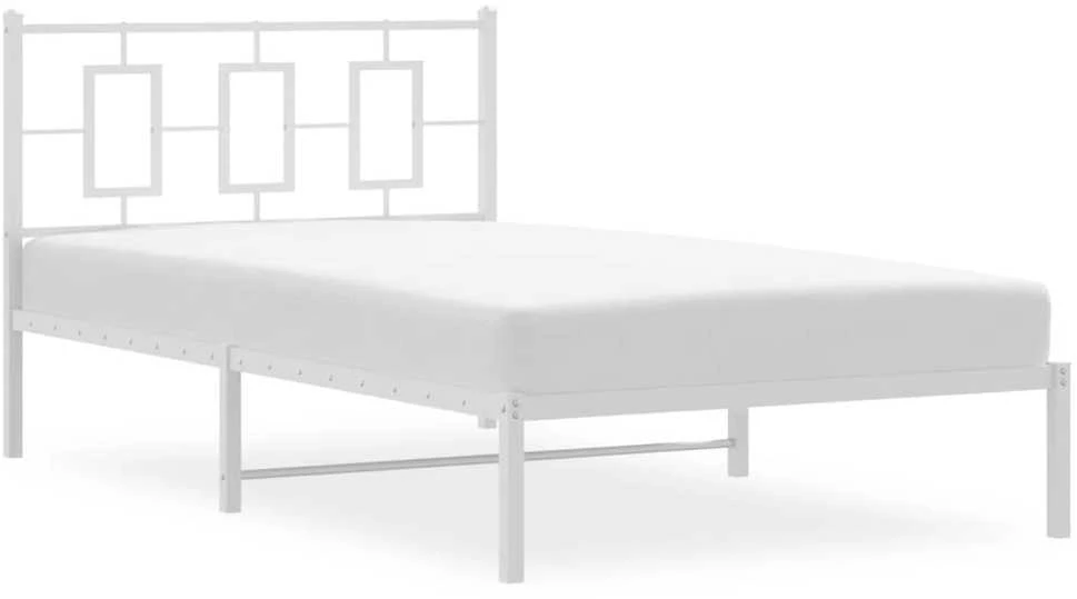 Lova Metalinis lovos rėmas su galvūgaliu, baltos spalvos, 107x203cm