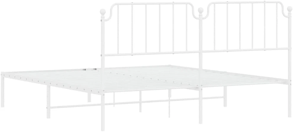 Lova Metalinis lovos rėmas su galvūgaliu, baltos spalvos, 183x213cm